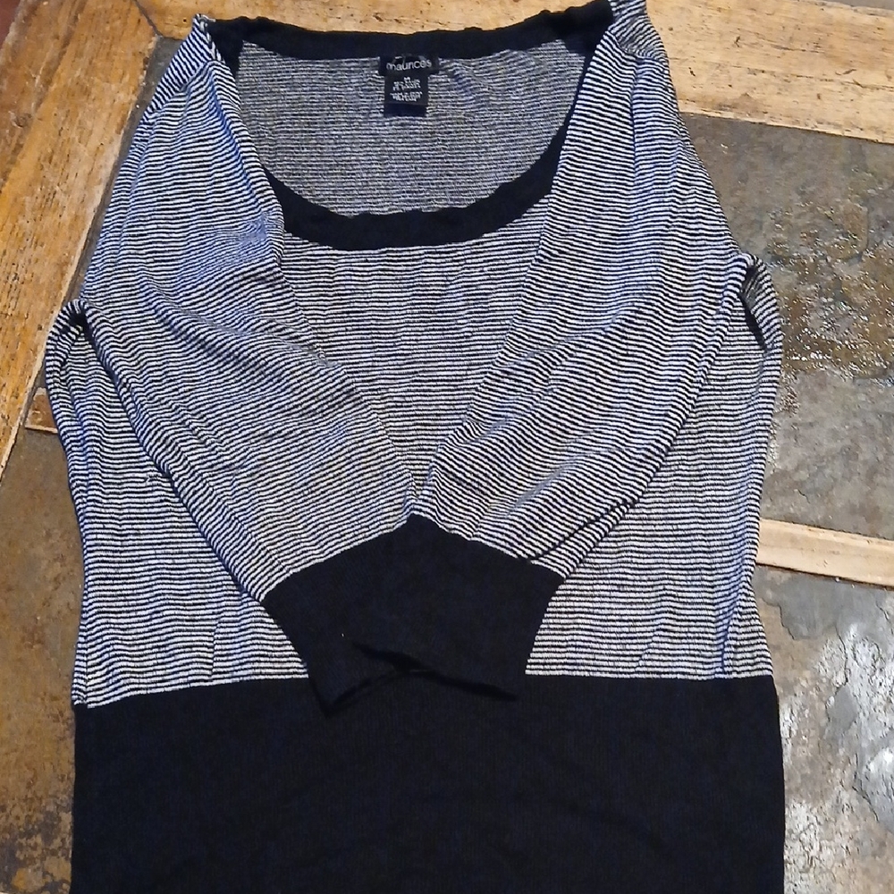 Maurices Monochrome Striped Knit Top